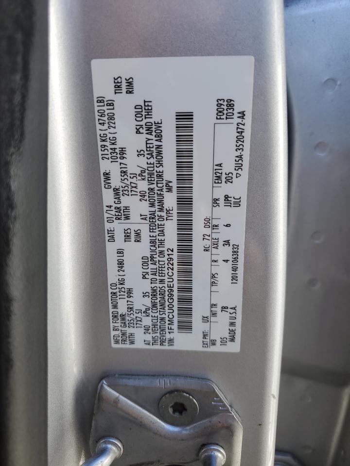 2014 Ford Escape Se vin: 1FMCU0G99EUC22912