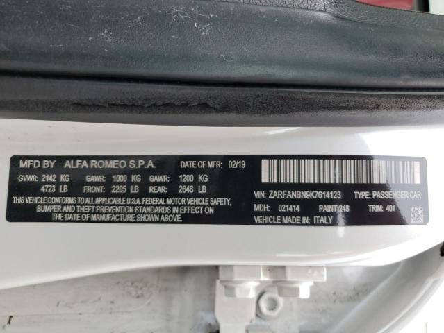 2019 Alfa Romeo Giulia Ti VIN: ZARFANBN9K7614123 Lot: 56155294