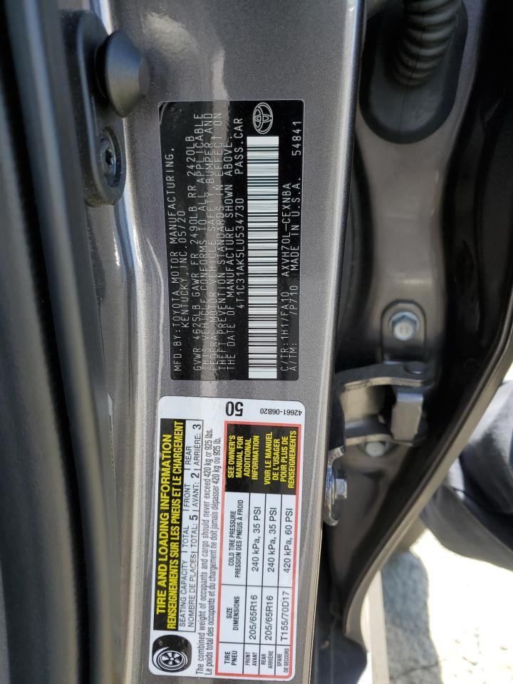 4T1C31AK5LU534730 2020 Toyota Camry Le