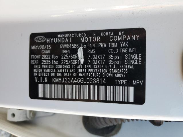 2016 Hyundai Tucson Limited VIN: KM8J33A46GU023814 Lot: 56596954