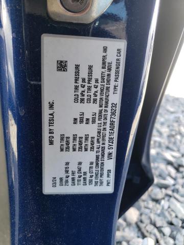 2024 TESLA MODEL 3 5YJ3E1EA0RF736232
