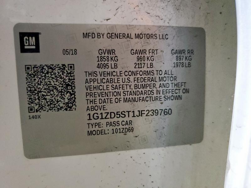 2018 CHEVROLET MALIBU LT - 1G1ZD5ST1JF239760
