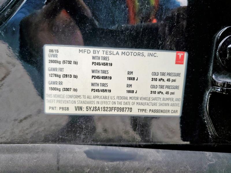 2015 TESLA MODEL S 70 5YJSA1S23FF098770