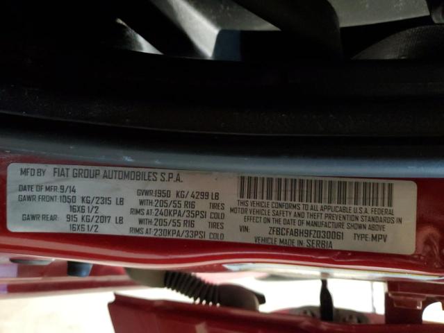 2015 FIAT 500L EASY ZFBCFABH9FZ030061