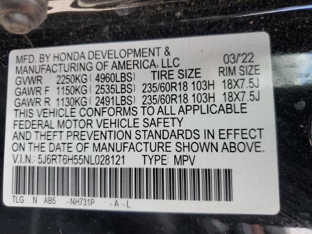 2022 HONDA CR-V EX 5J6RT6H55NL028121