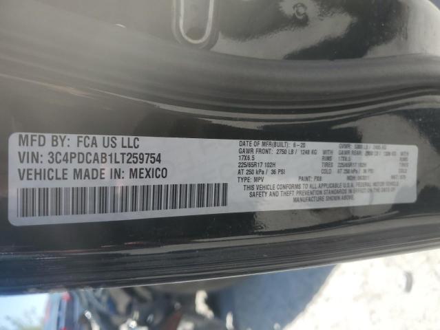 2020 DODGE JOURNEY SE 3C4PDCAB1LT259754
