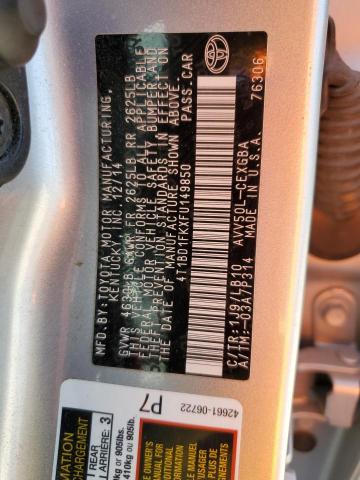 2015 TOYOTA CAMRY HYBR - 4T1BD1FKXFU149850