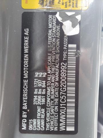 2016 MINI COOPER WMWXU1C57G2D08992