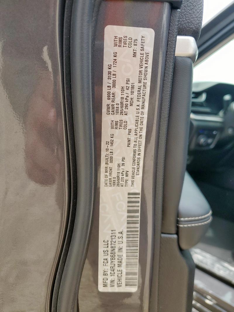 2022 JEEP GRAND CHER - 1C4RJYB68N8721311