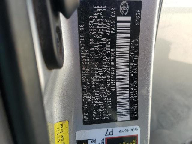 2017 TOYOTA CAMRY LE - 4T1BF1FK7HU619006