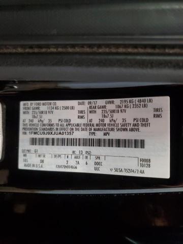 2018 FORD ESCAPE TIT - 1FMCU9J9XJUA01357