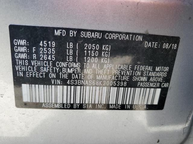 2019 SUBARU LEGACY SPO 4S3BNAS68K3005398