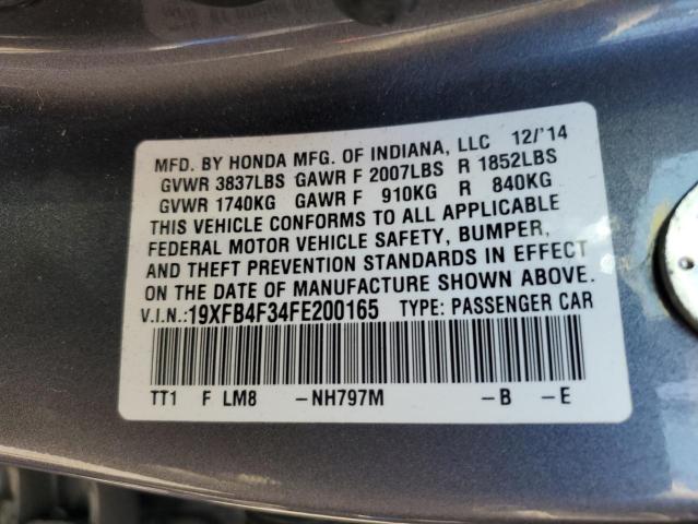2015 HONDA CIVIC HYBR 19XFB4F34FE200165