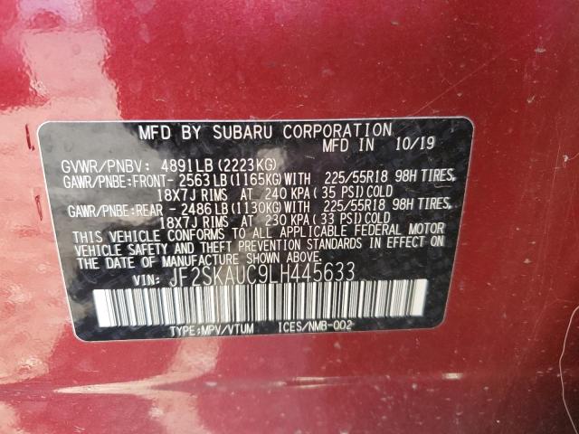 2020 SUBARU FORESTER L JF2SKAUC9LH445633