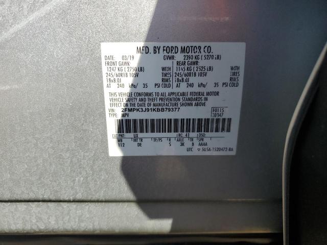 2019 FORD EDGE SEL - 2FMPK3J91KBB79377