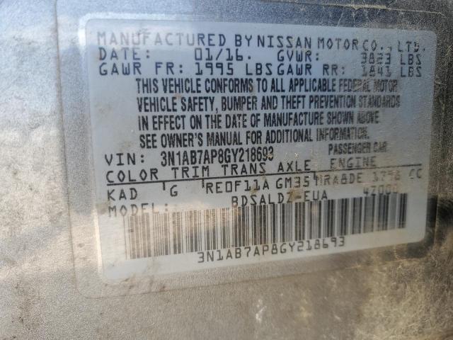 2016 NISSAN SENTRA S - 3N1AB7AP8GY218693