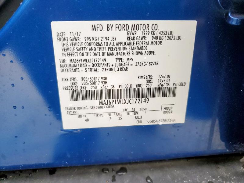2018 FORD ECOSPORT T MAJ6P1WLXJC172149