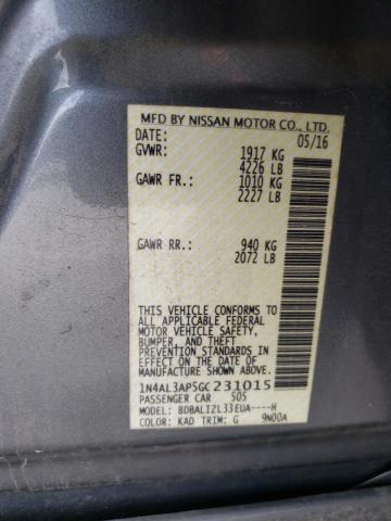 2016 NISSAN ALTIMA 2.5 - 1N4AL3AP5GC231015