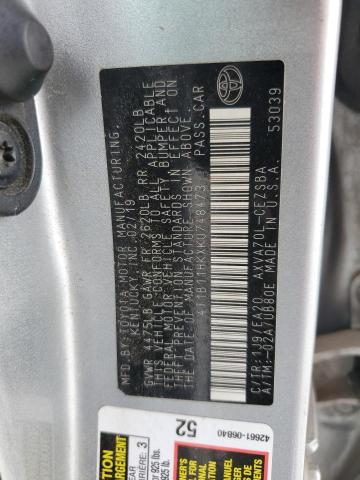 2019 TOYOTA CAMRY L 4T1B11HKXKU748473