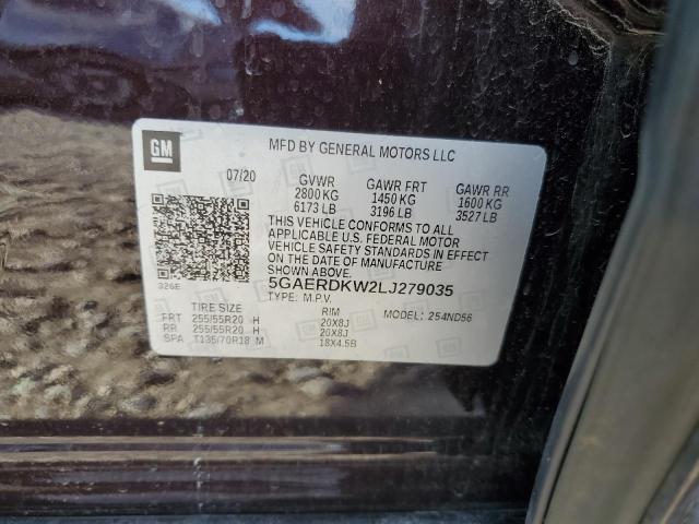 2020 BUICK ENCLAVE AV 5GAERDKW2LJ279035
