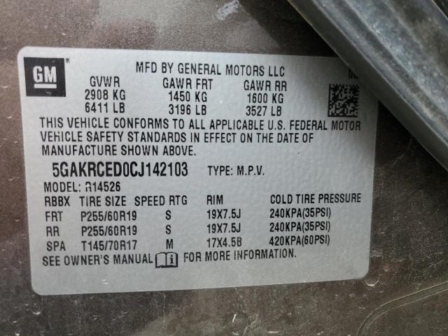2012 BUICK ENCLAVE - 5GAKRCED0CJ142103