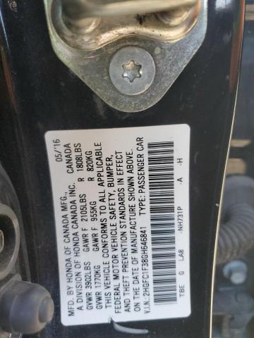 2016 HONDA CIVIC EX 2HGFC1F38GH646841