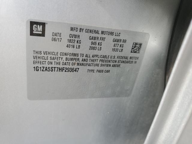 2017 CHEVROLET MALIBU L 1G1ZA5ST7HF293647