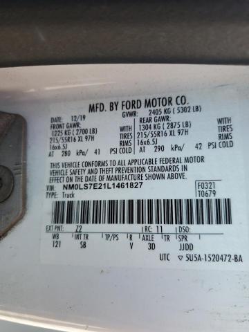 2020 FORD TRANSIT CO - NM0LS7E21L1461827