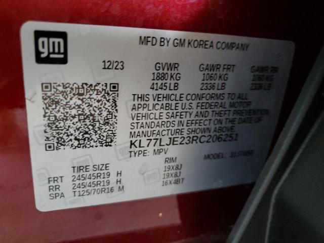2024 CHEVROLET TRAX 2RS KL77LJE23RC206251