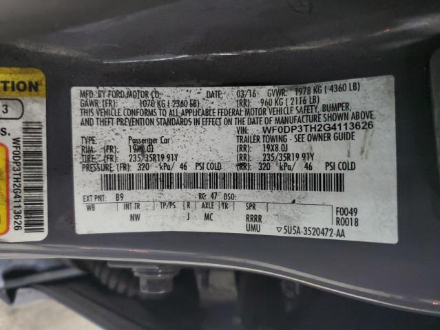 2016 FORD FOCUS RS WF0DP3TH2G4113626