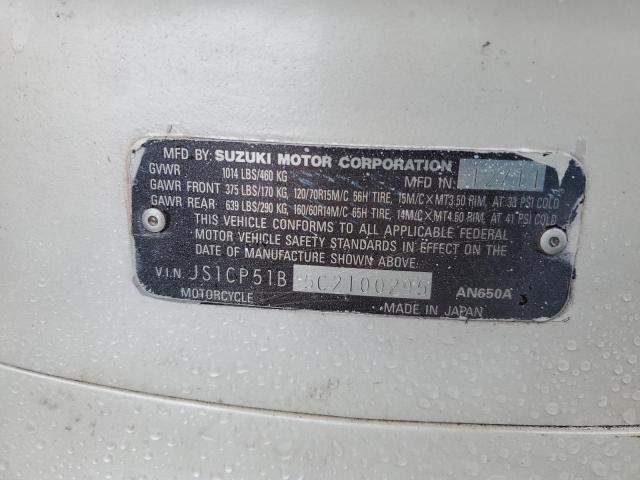 2012 SUZUKI AN650 A JS1CP51B5C2100295