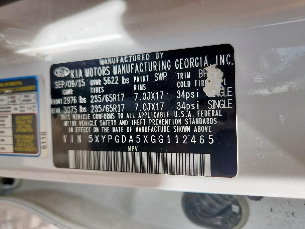 2016 KIA SORENTO LX - 5XYPGDA5XGG112465