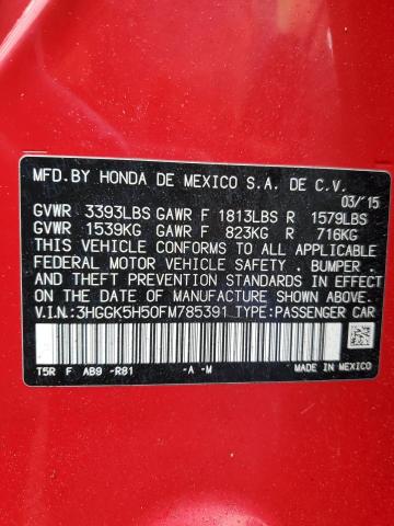 2015 HONDA FIT LX 3HGGK5H50FM785391