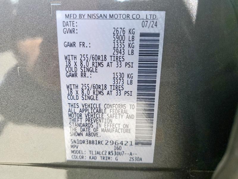 2024 NISSAN PATHFINDER - 5N1DR3BB1RC296421