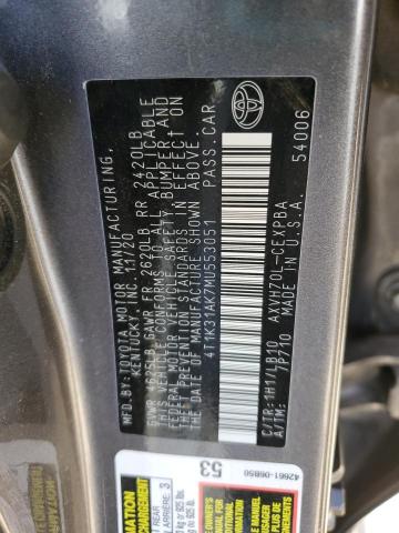 2021 TOYOTA CAMRY XSE - 4T1K31AK7MU553051