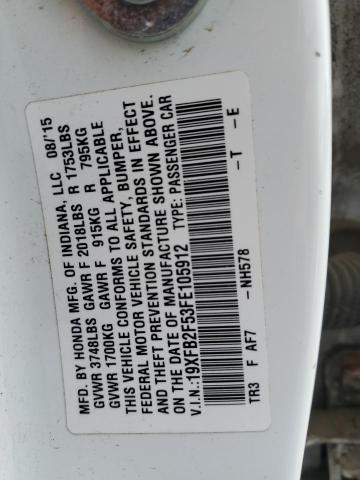 2015 HONDA CIVIC 19XFB2F53FE105912