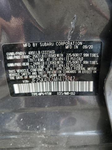 2021 SUBARU FORESTER JF2SKADC5MH419242