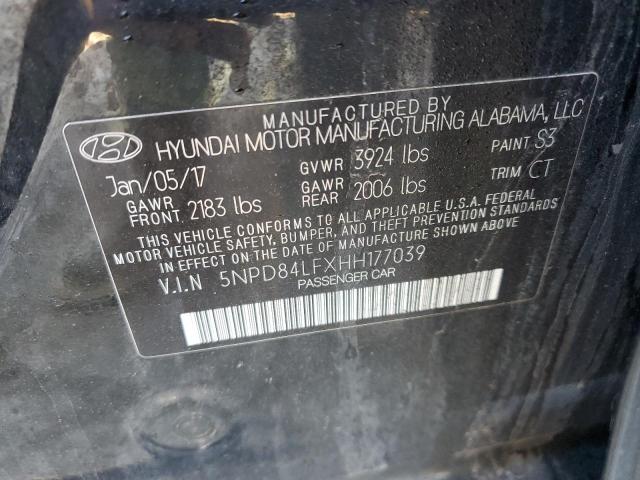 2017 HYUNDAI ELANTRA SE 5NPD84LFXHH177039