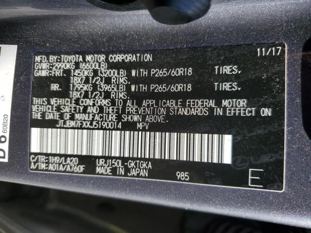 2018 LEXUS GX 460 - JTJBM7FXXJ5190014