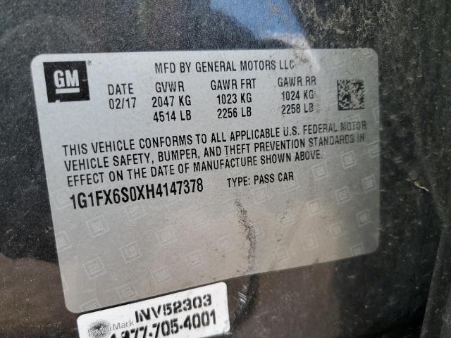 2017 CHEVROLET BOLT EV PR 1G1FX6S0XH4147378