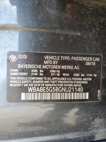 2016 BMW 320 XI WBA8E5G58GNU21140