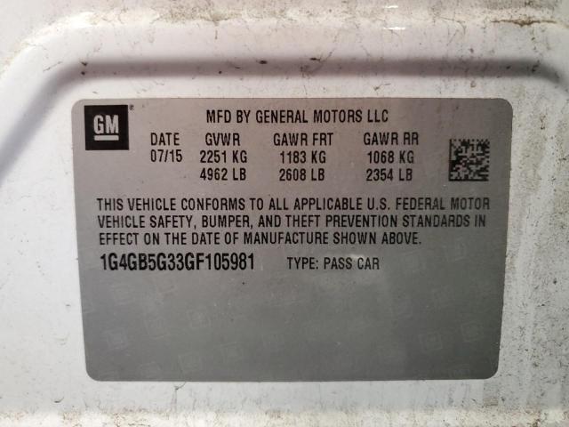 2016 BUICK LACROSSE - 1G4GB5G33GF105981