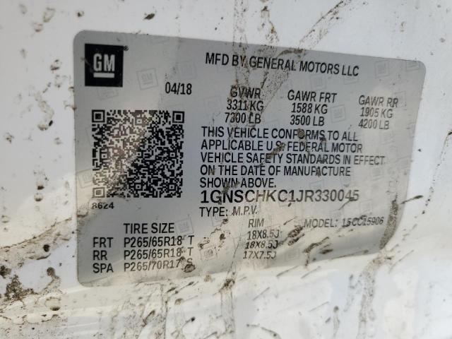 2018 CHEVROLET SUBURBAN C 1GNSCHKC1JR330045