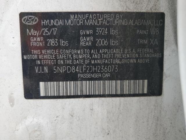 2018 HYUNDAI ELANTRA SE - 5NPD84LF2JH236073