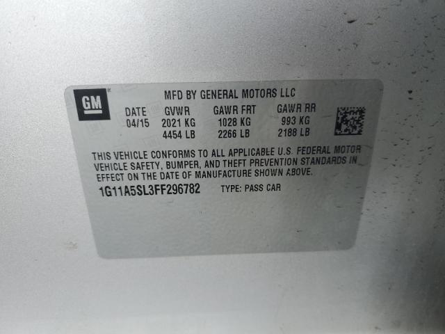 2015 CHEVROLET MALIBU LS 1G11A5SL3FF296782