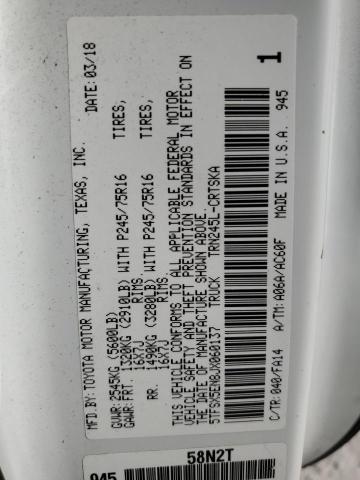 2018 TOYOTA TACOMA ACC - 5TFSX5EN8JX060137