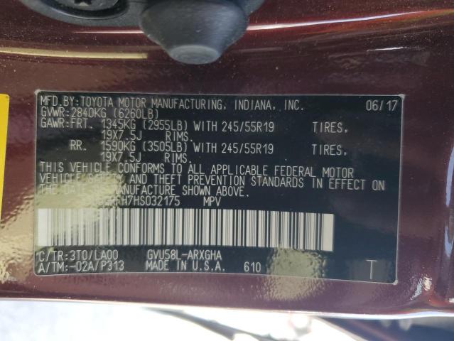 2017 TOYOTA HIGHLANDER - 5TDDGRFH7HS032175