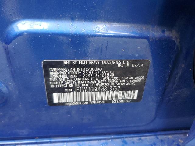 2015 SUBARU WRX LIMITE JF1VA1G60F8813762