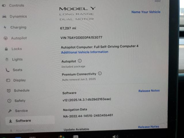 2023 TESLA MODEL Y 7SAYGDEE0PA153077