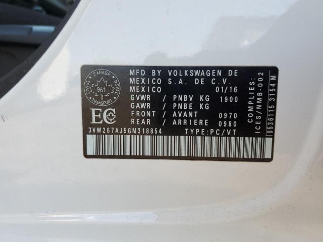 2016 VOLKSWAGEN JETTA S - 3VW267AJ5GM318854